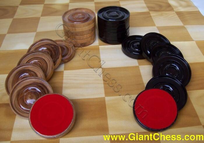 Wooden checker set