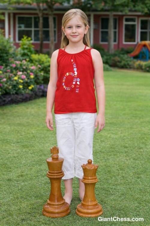 12&Prime; Sets giant teak chess photo