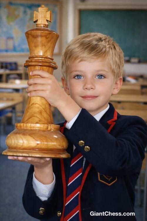 12&Prime; Sets giant teak chess photo