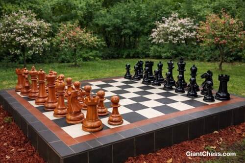 16&Prime; Sets giant teak chess photo