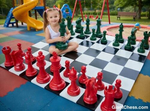 16&Prime; Sets giant teak chess photo