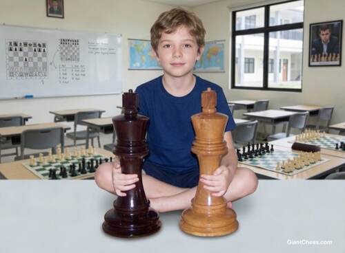 16&Prime; Sets giant teak chess photo
