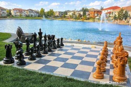 24&Prime; Sets giant teak chess photo