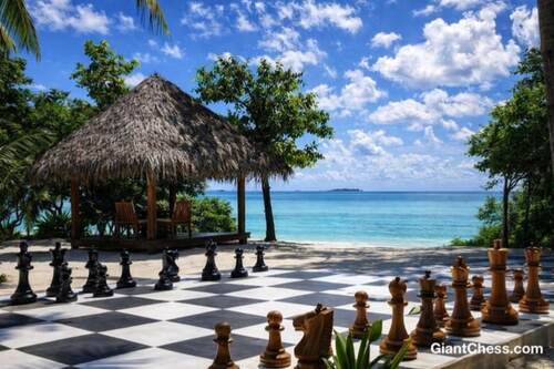 24&Prime; Sets giant teak chess photo