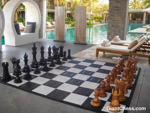 24&Prime; Sets giant teak chess photo