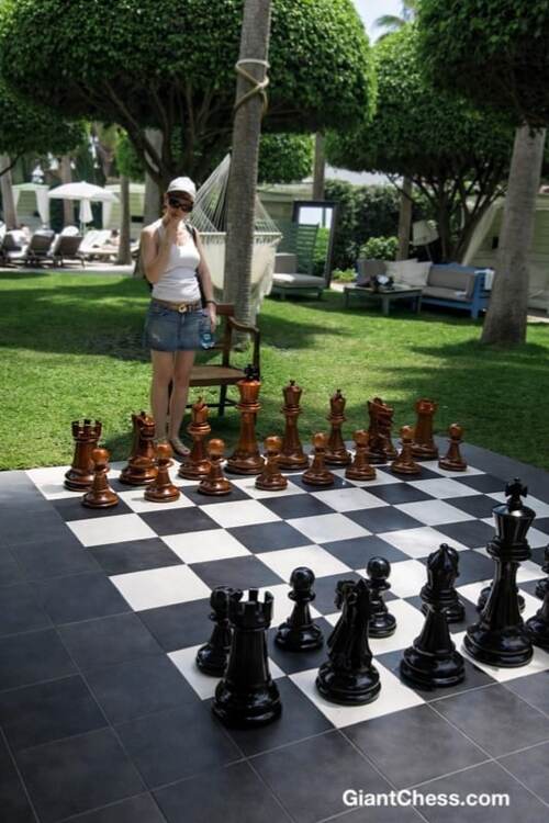 24&Prime; Sets giant teak chess photo
