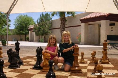 24&Prime; Sets giant teak chess photo