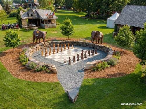 36&Prime; Sets giant teak chess photo