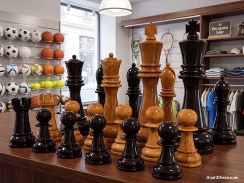 36&Prime; Sets giant teak chess photo