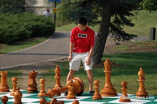 36&Prime; Sets giant teak chess photo