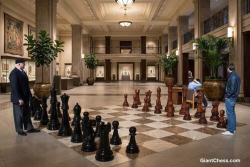 36&Prime; Sets giant teak chess photo