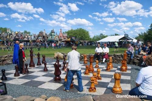 48&Prime; Sets giant teak chess photo