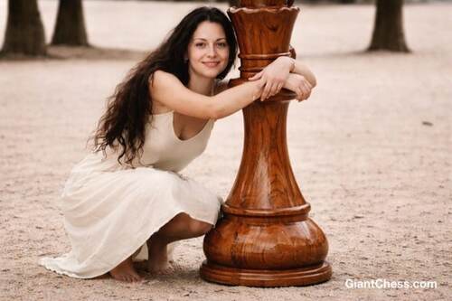 48&Prime; Sets giant teak chess photo