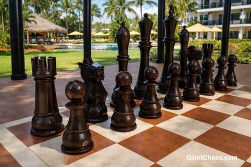 72&Prime; Sets giant teak chess photo