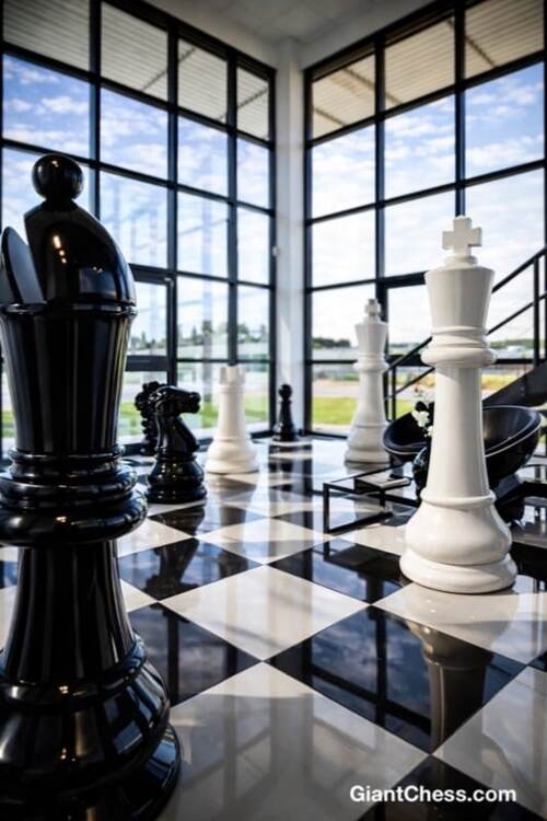72&Prime; Sets giant teak chess photo