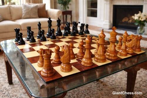 8&Prime; Sets giant teak chess photo