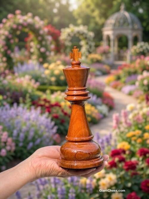 8&Prime; Sets giant teak chess photo