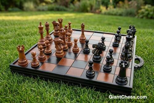 Chess Tables giant teak chess photo